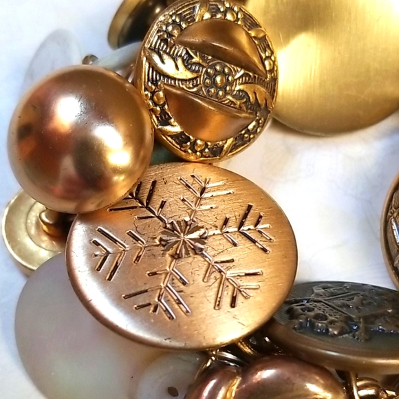 Vintage Rhinestone Pearl Button Charm Bracelet - Picture 7 of 12